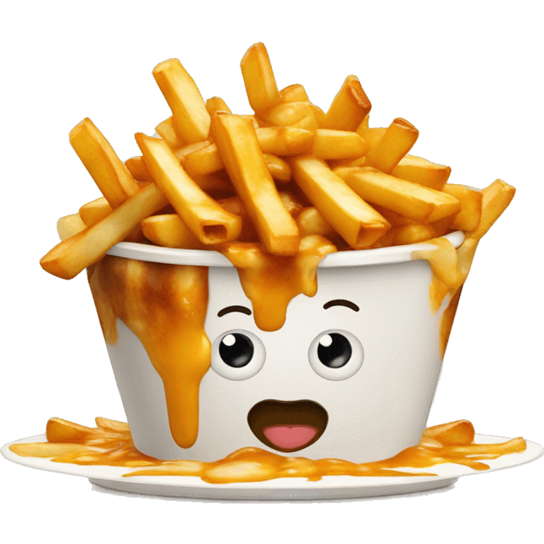 Poutine qui mange une poutine emoji