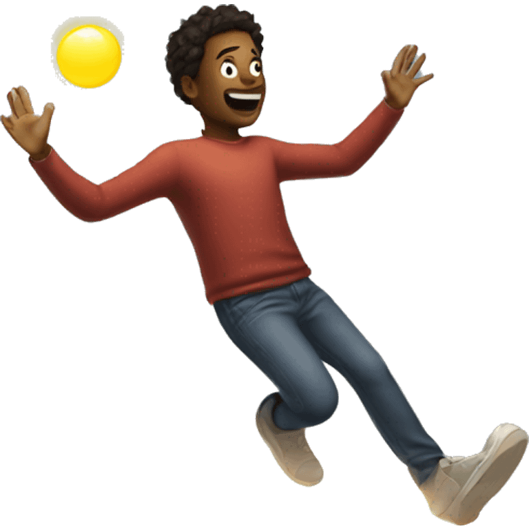 person levitating with light shining on it emoji