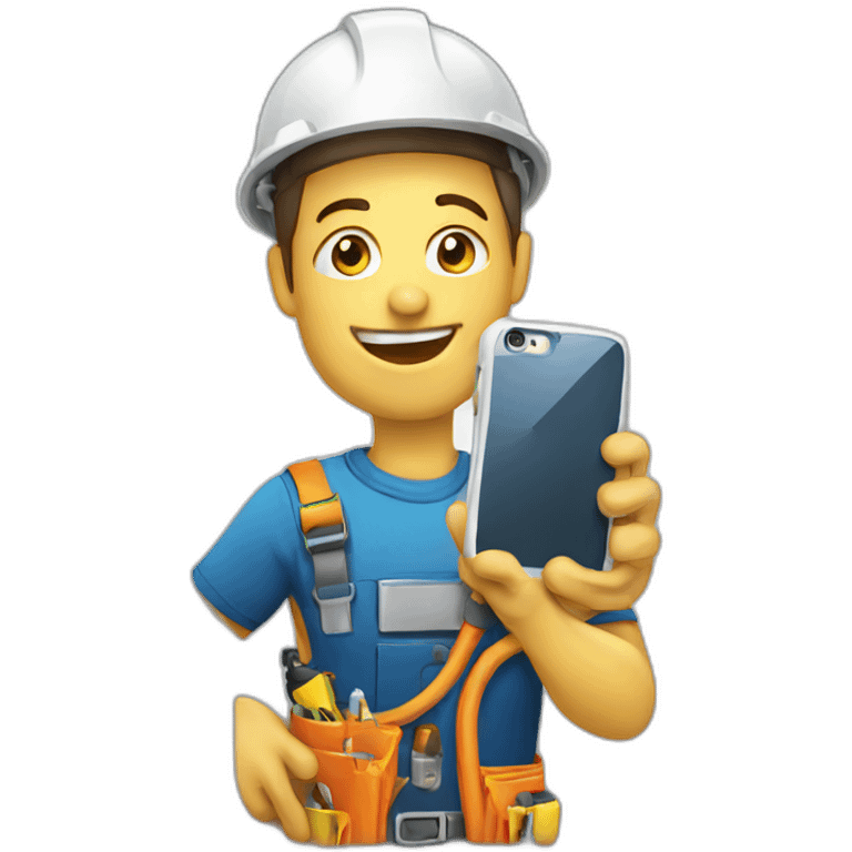 electrician with phone emoji