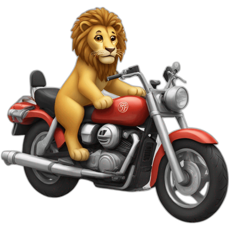 lion riding a motorbike emoji