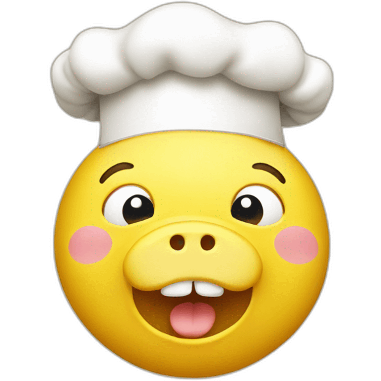  yellow pig chef face android phone style emoji