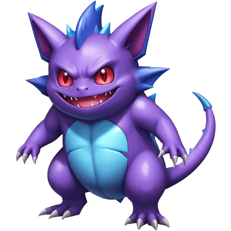 Shiny Dark Gengar-Haunter-Nidorino-fusion-hybrid full body emoji