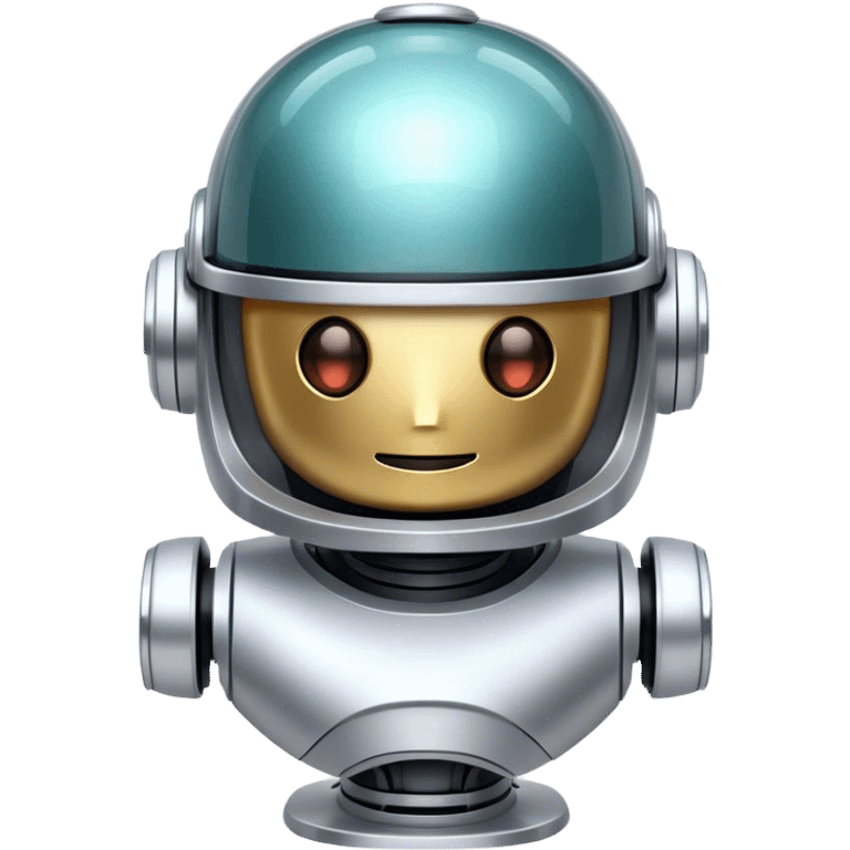 robot with a round helmet made of gl emoji