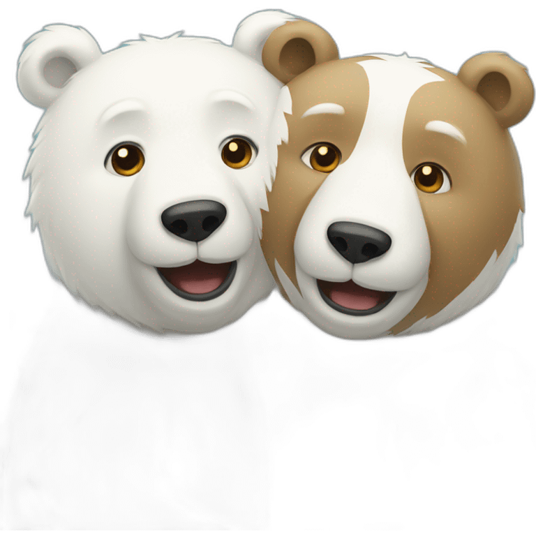 Two White bears emoji