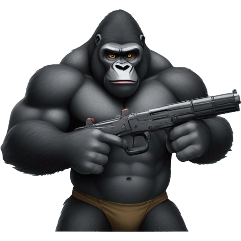 Gorilla with gun emoji