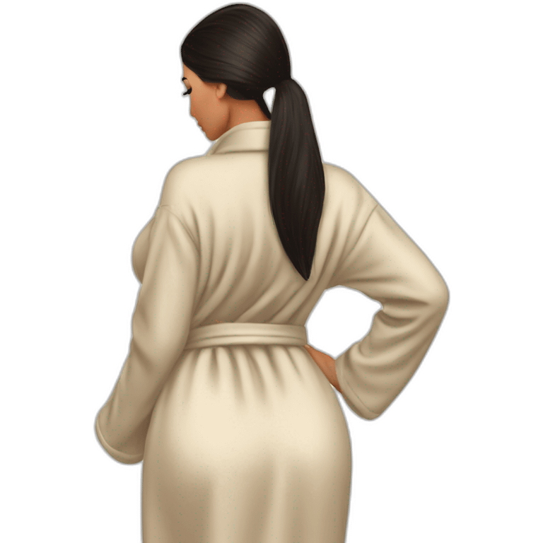 Kim kardashian perfect round bum bathrobe behind emoji