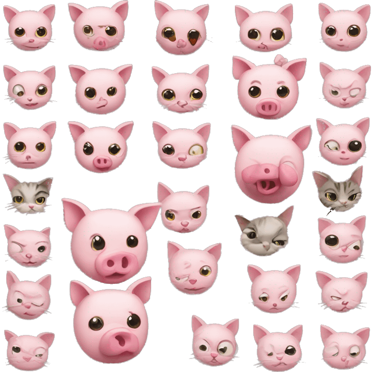 Pig and cat mixed  emoji