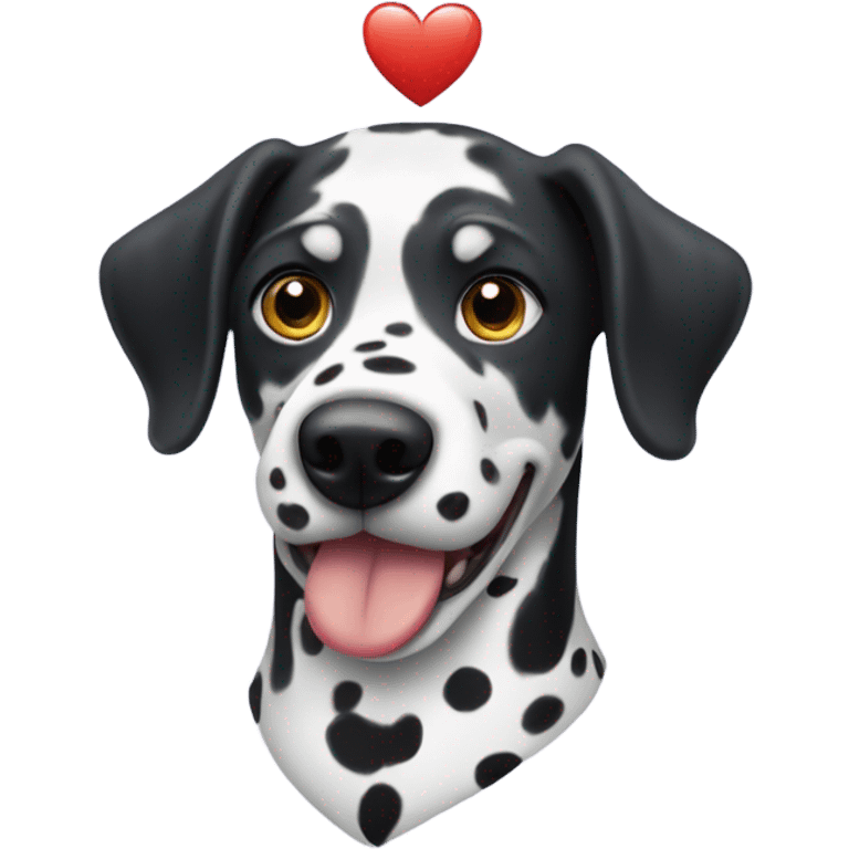 dalmatian with big heart over head emoji