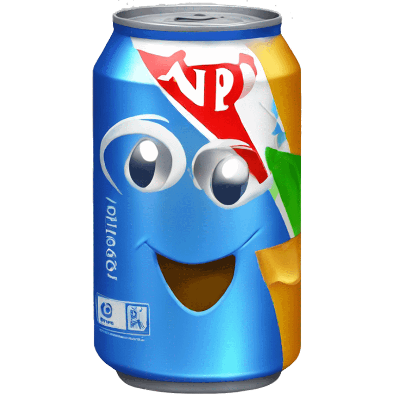 A soda can with windows XP logo emoji