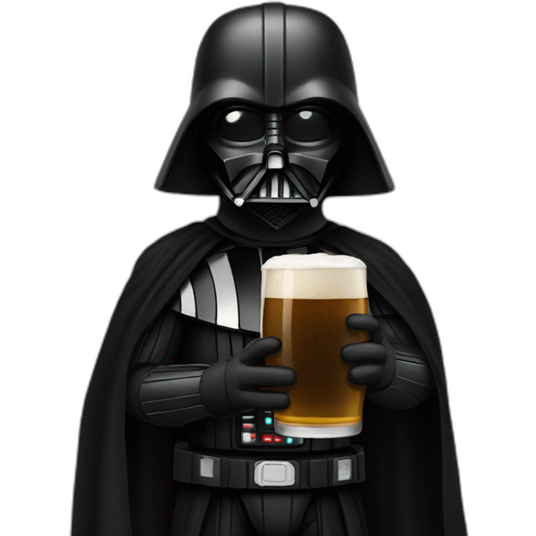 dark vador with a beer emoji