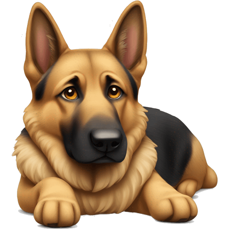 lying down german sheperd emoji