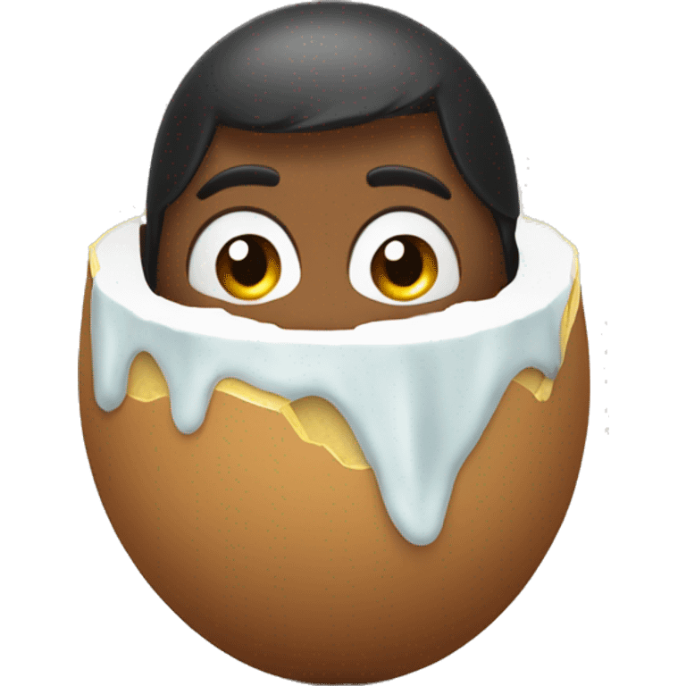 Crack a whip on an egg shell emoji