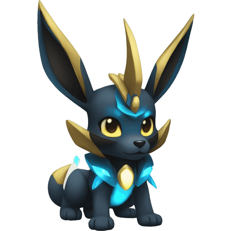 Shiny Sparkle Chibi Anubis-Umbreon-Lucario-Fakémon full body emoji