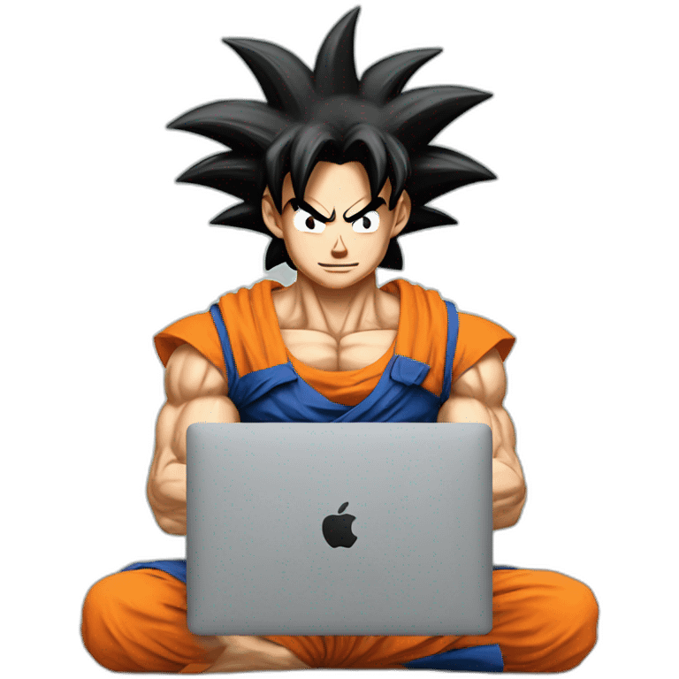 Goku with a mac book  emoji