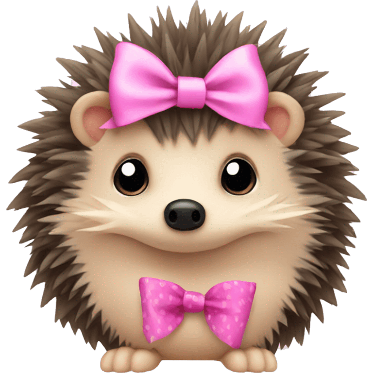 hedgehog with a pink bow emoji