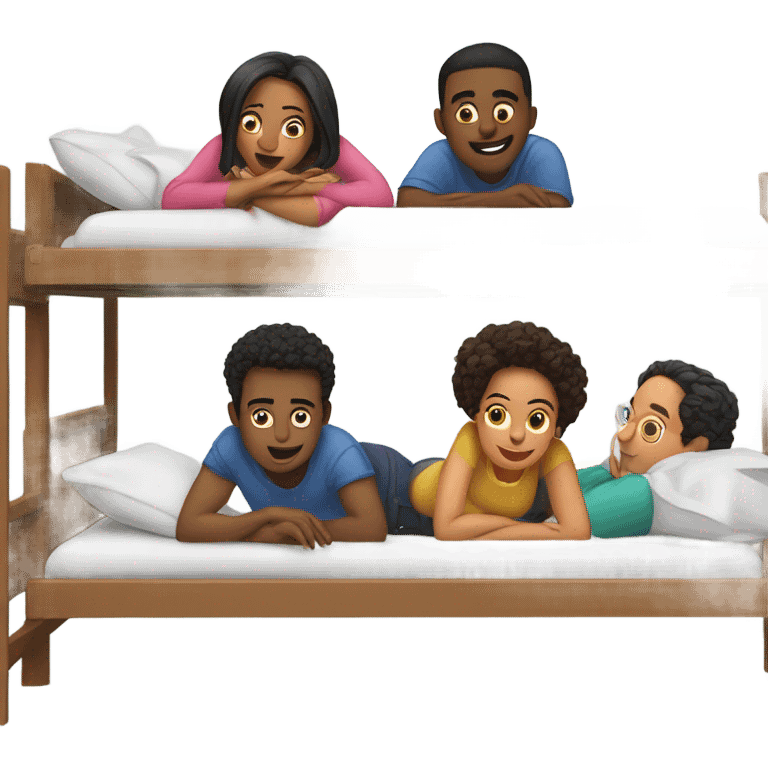 5 people in upper bunk bed  emoji