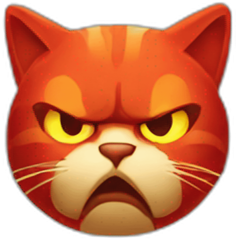 red angry cat emoji