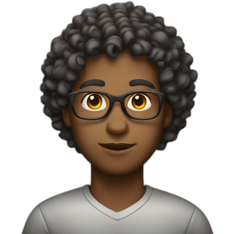 student with somewhat curly hair emoji