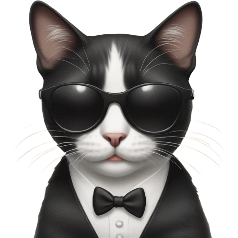 Tuxedo cat with shades emoji