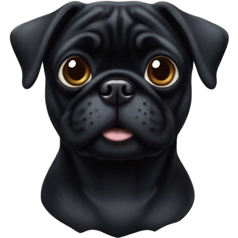  Black pug emoji