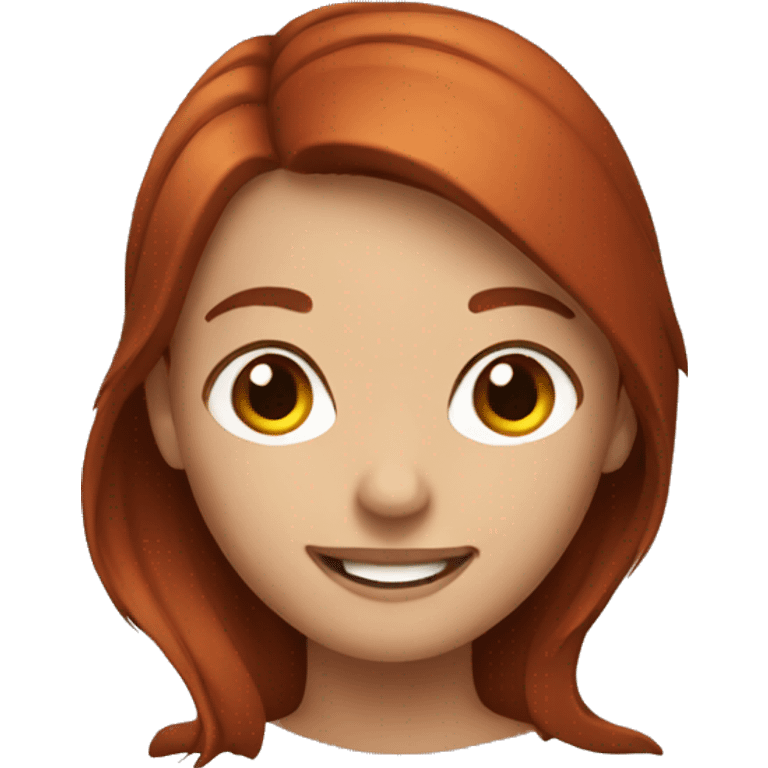 smiling girl with auburn hair emoji