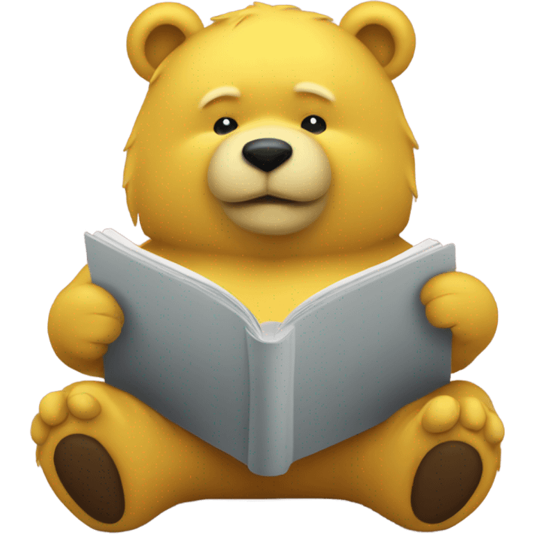 Yellow bear read an ebook emoji