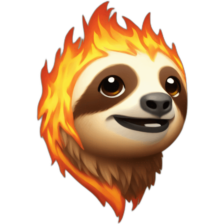 sloth on fire emoji