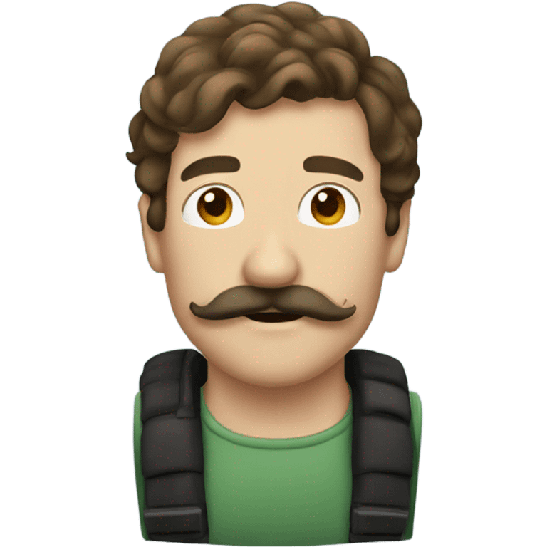 Mustache man brown hair snorkel  emoji