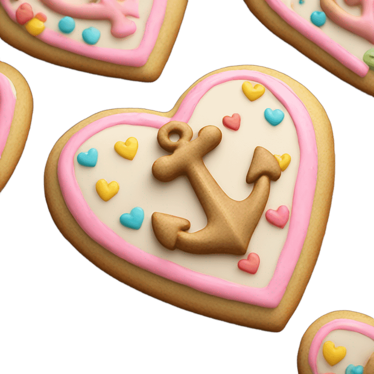 cookie heart with anchor emoji