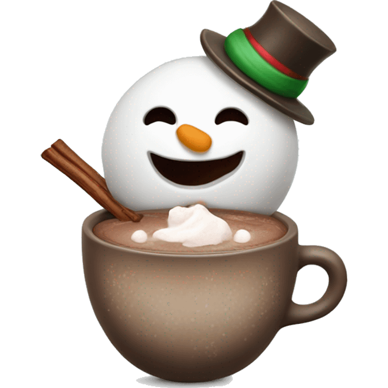 Snowman with hot cocoa emoji