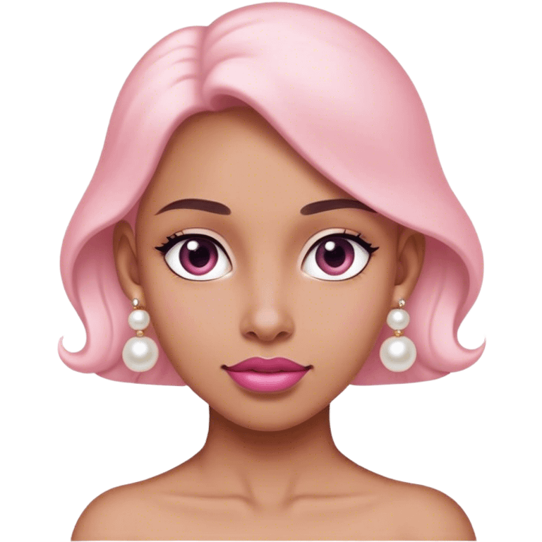 pearl earrings pink emoji