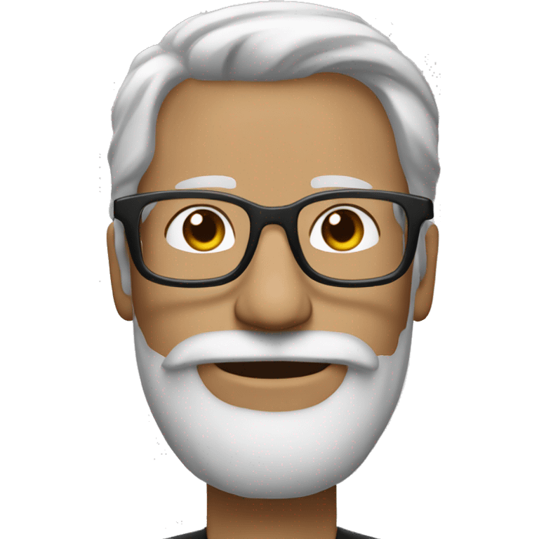 Tall guy with grayish hair, acetate black rim glasses and salt and pepper beard  emoji