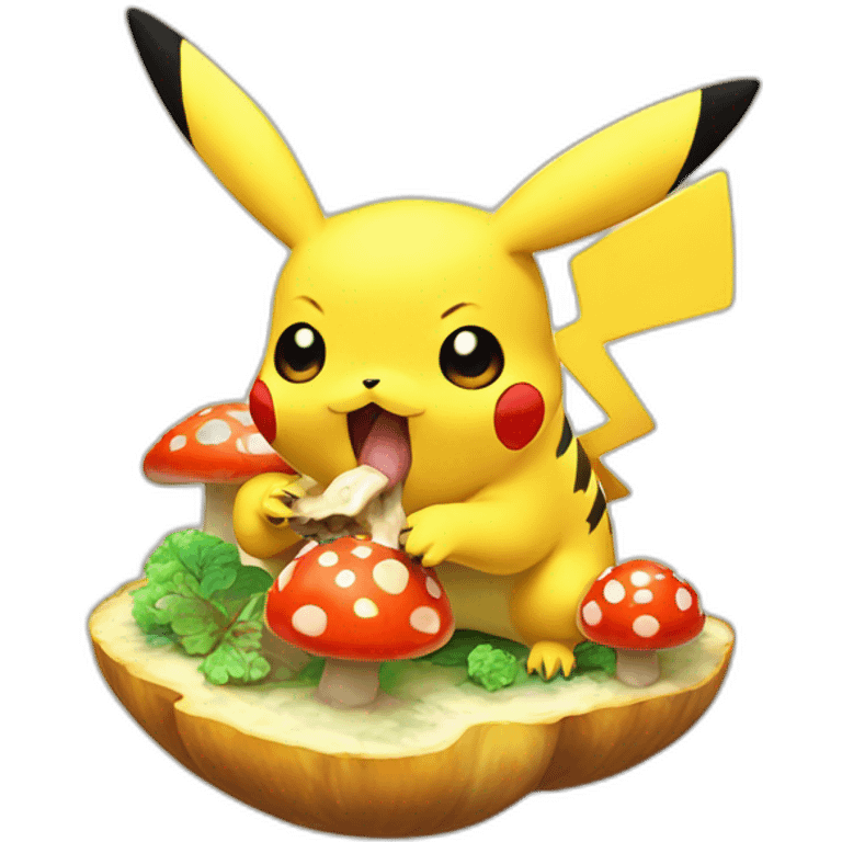 pikachu-eating-colorful-mushroom emoji