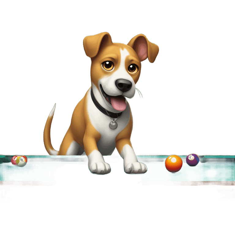 Dog playing pool  emoji