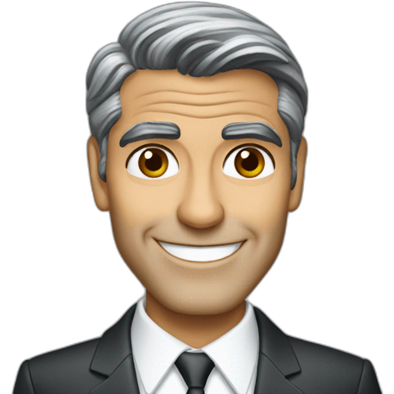 george clooney cartoon wearing suit emoji