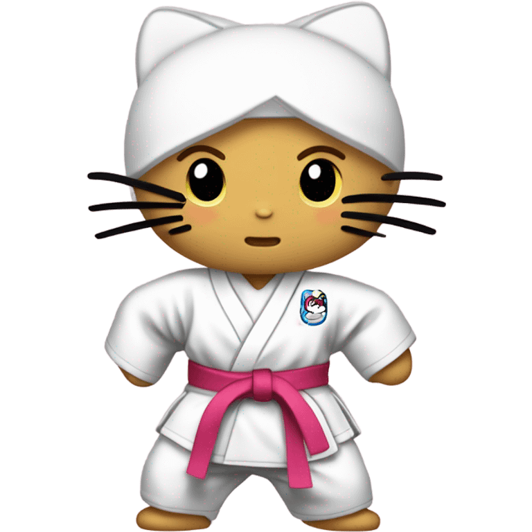 Hello kitty doing judo emoji