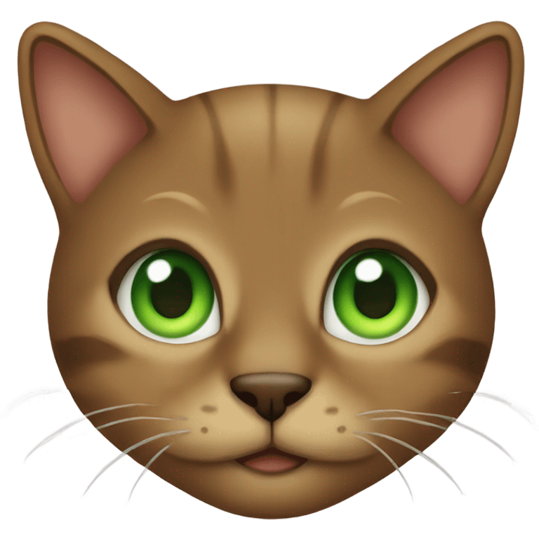 brown Cat with green eye  emoji