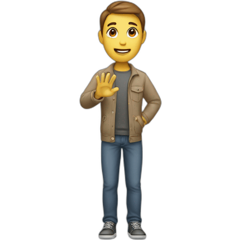 person standing with hand open emoji