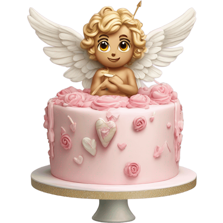 Realistic Photo of cupid cake emoji