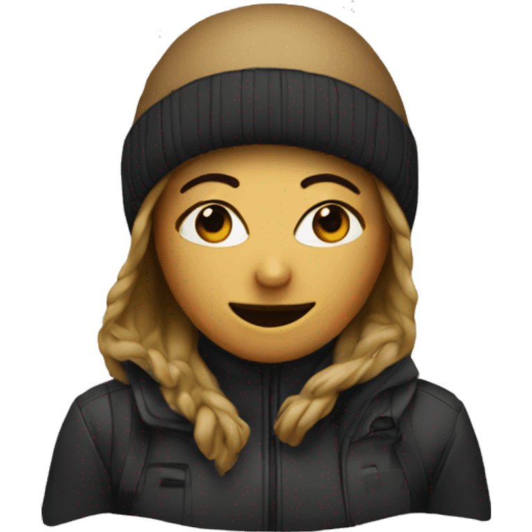 Woman wearing ski mask emoji