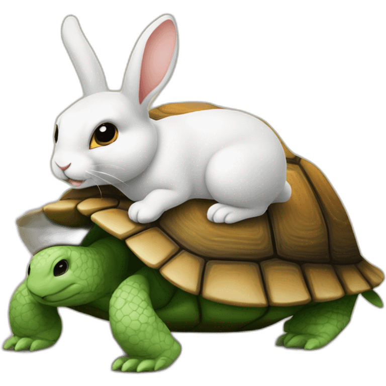 Lapin sur tortue  emoji