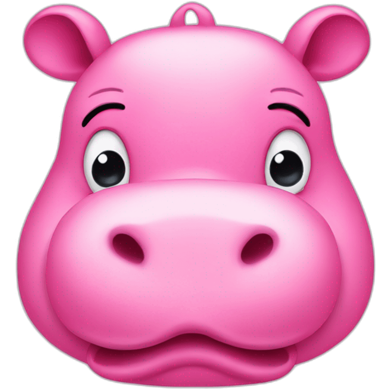 cute pink hippo crying emoji