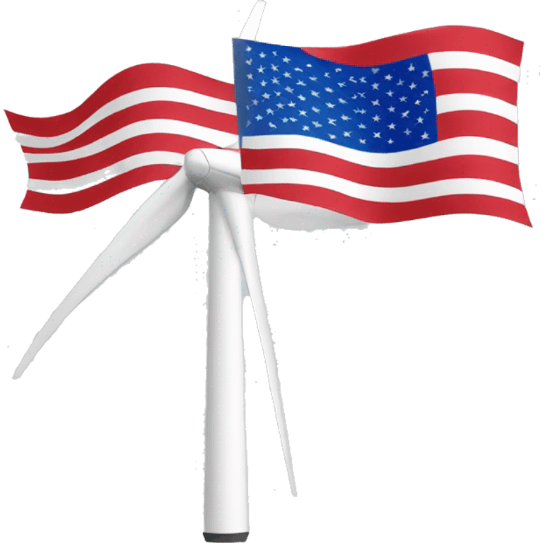 Wind turbine in usa flag colors emoji