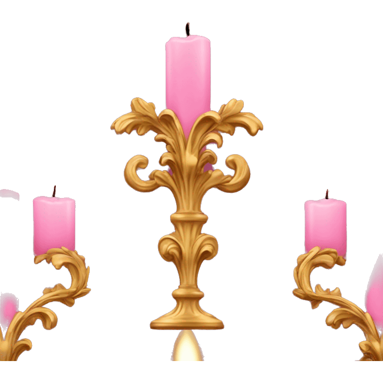 Pink and gold rococo candle flame  emoji