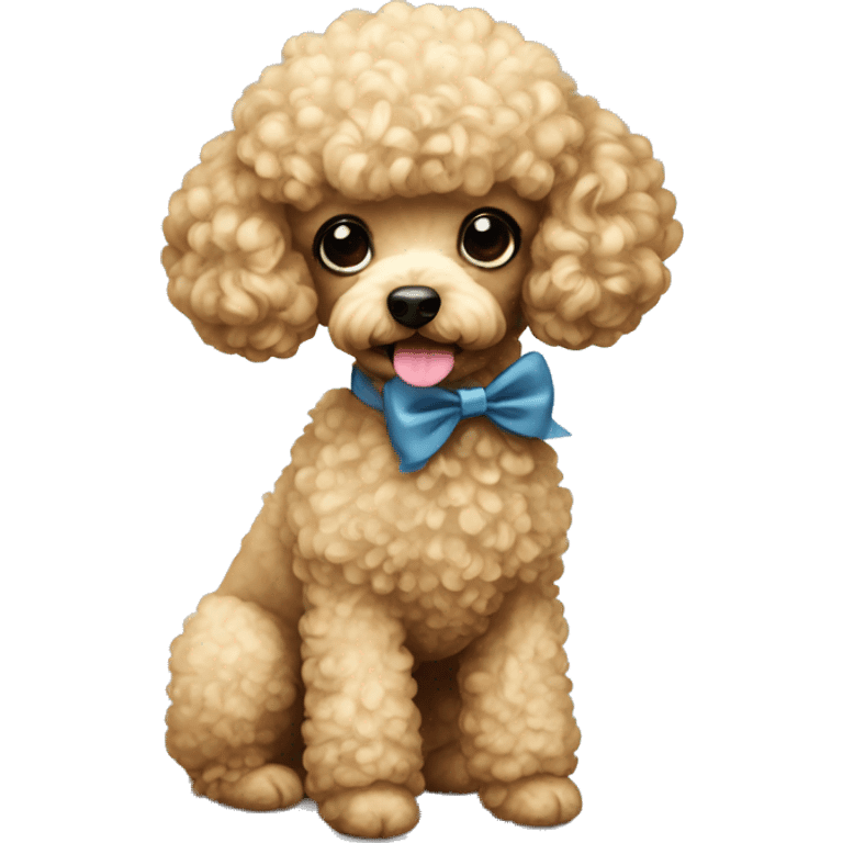 Mini poodle with bow emoji