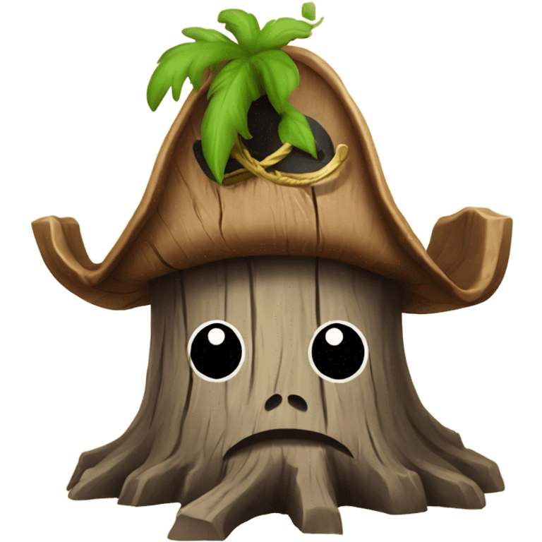 tree stump with a pirate hat emoji