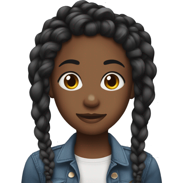 stud black girl with two strand twists emoji