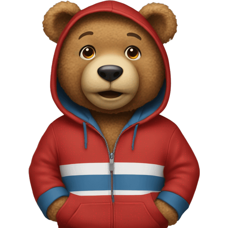 Teddy wearing red gap hoodie emoji