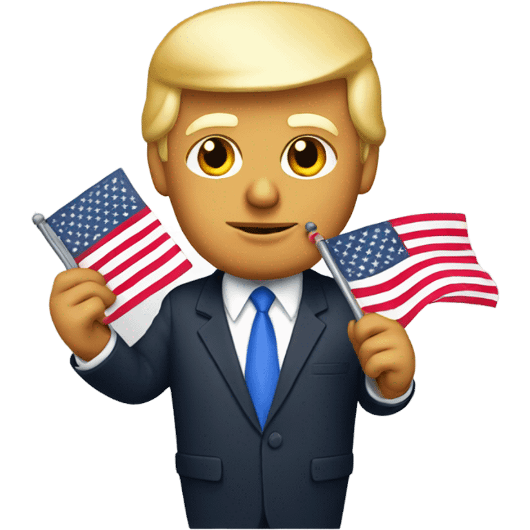 Donald trump holding a flag emoji