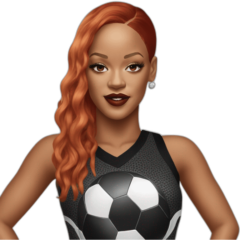 rihanna wearing a football suit hyperrealistic emoji